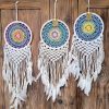 Dream catcher crochet multicolor et macramé 22cm