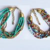 Bracelet multi rang en perles de rocaille et laiton