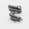Bague plume Ethnic en métal argent-0