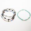 Bracelets en perles de verre à facettes et métal plaqué argent