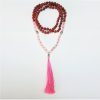 Mala Bouddha en QUARTZ ROSE et RUDRAKSHA