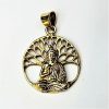 Pendentif BOUDDHA sous Arbre Argenté et doré sur cordon noir