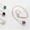 Collier Pierre fine sur chaine plaquée argent