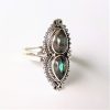 Bague ethnique 2 pierres Labradorite