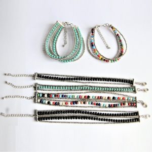 Bracelet multi-rangs perles de rocaille