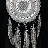 Tenture DREAM CATCHER noir et blanc 1,40x2.20m-0