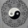 Tenture MANDALA YINGYANG noir et blanc 2,40x2.20m-0
