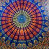 Tenture MANDALA BARMERI Blanc jaune 2.40x2.20m-0
