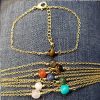 Bracelet Pierre semi-précieuse sur chaine dorée