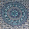 Tenture MANDALA ELEPHANT badal bleue 2.40x2.20m