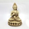 Bouddha méditation 9cm en résine creme