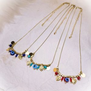 Collier Nazar pampilles dorées