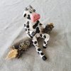 VACHE mini noire en bois articulé