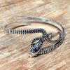 Bracelet Serpent en métal argenté et pierre