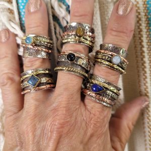 Bague Anti-stress Anneau tournant avec Pierre Bague Anti-stress Anneau tournant avec Pierre