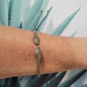 Bracelet Serpent 2 têtes doré