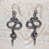 Boucle d'oreille serpent Eva argenté