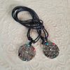Pendentif Fleur de Vie argenté et pierres