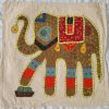 Housse de Coussin Broderie Elephant d'Inde