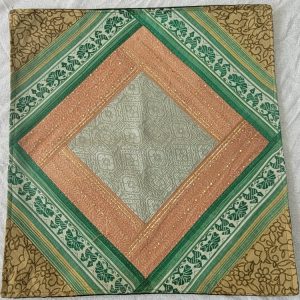 Housse de Coussin en patchwork de soie d'Inde