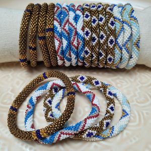 Bracelet Népalais Marron Bleu