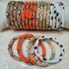 Bracelet Népalais Orange Blanc