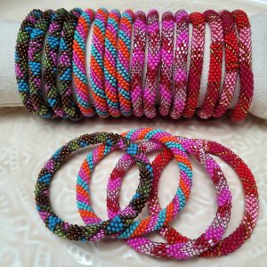 Bracelet Népalais Rose Rouge