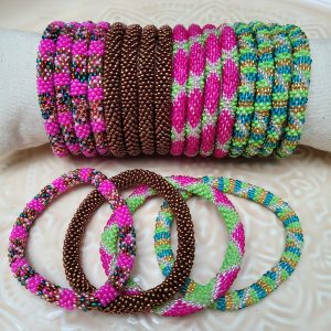 Bracelet Népalais Rose vert