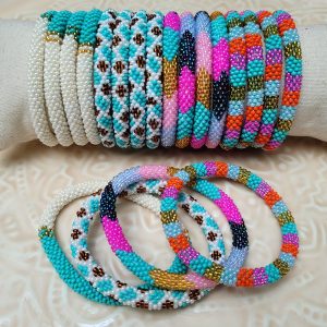 Bracelet Népalais Turquoise Rose