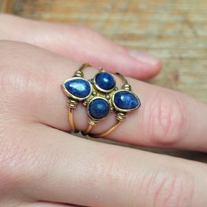 Bague dorée Elizabeth Lapis Lazulis