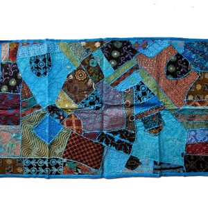 Tenture Murale patchwork de tissus recyclés indiens 0.9x1.40m