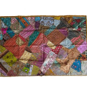 Tenture Murale patchwork de tissus recyclés indiens 0.9x1.40m