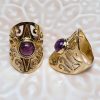 Bague dorée Inca Amethyste