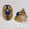 Bague dorée Inca Lapis Lazuli