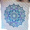 Tenture MANDALA LOTUS bleue ou noire 2,40x2.20m