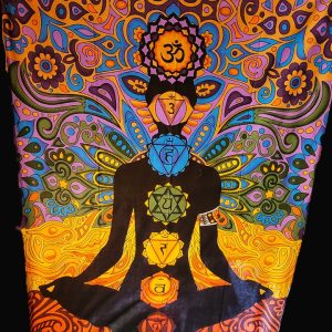 Tenture Bouddha Chakra psychadelique 1.40m x2.20m