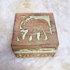 BOITE Éléphant Carrée en bois