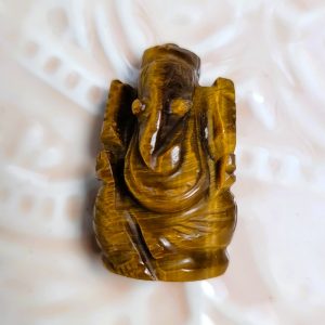 Ganesh en pierre véritable - Oeil de tigre