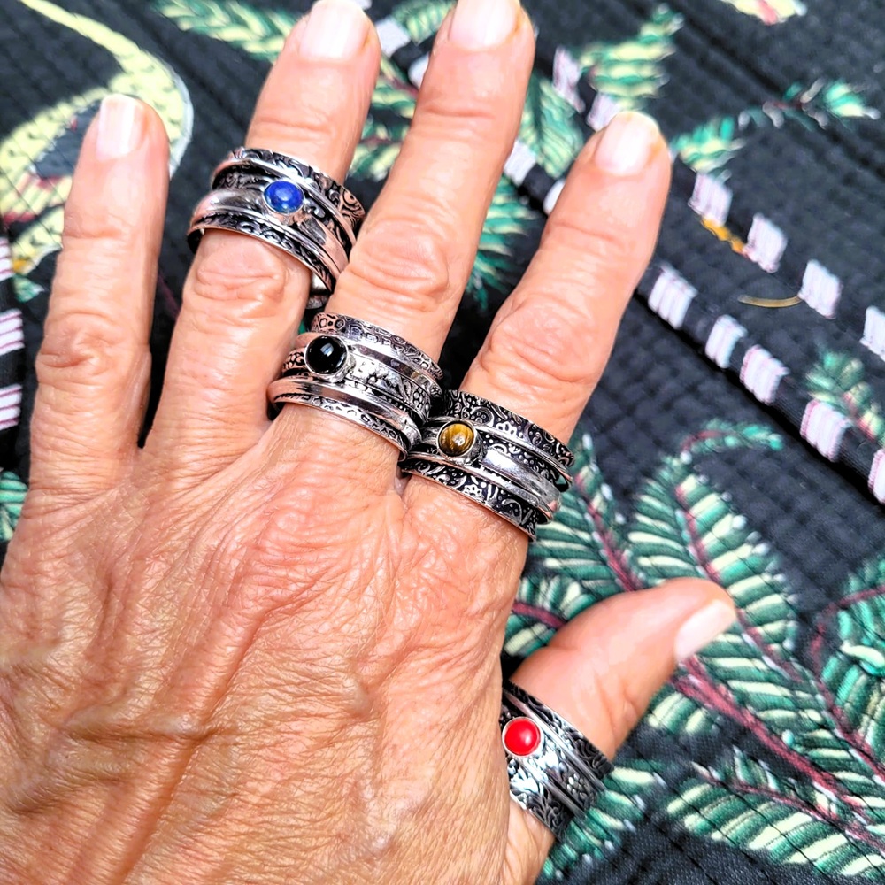 Bague Anti-stress Anneau tournant avec Pierre Bague Anti-stress Anneau tournant avec Pierre – Image 2