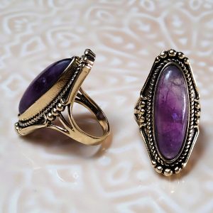 Bague Lili doré et améthyste