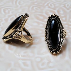Bague Lili doré et onyx