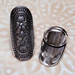 Bague longue Amara argentée