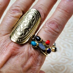 Alternative view of Bague Gaya Dorée 5 pierres