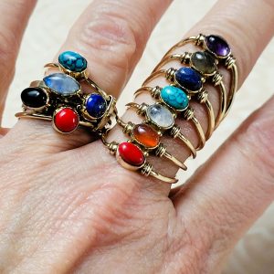 Alternative view of Bague Aura Dorée 7 chakras