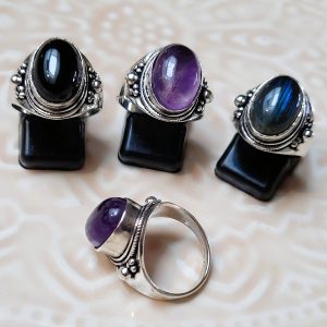 Bague pierre argenté Céleste