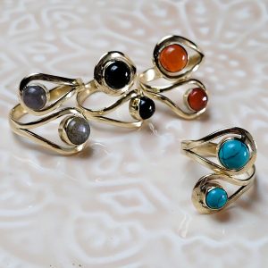 bague dorée pierre Lena