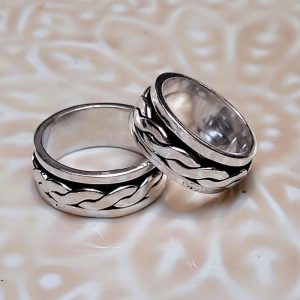 Anneau tournant argenté Gino