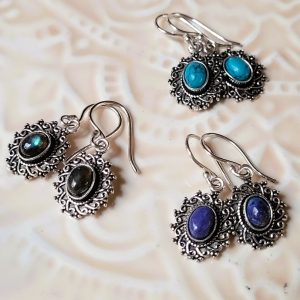 Boucle d'oreille indienne Gillian argentée