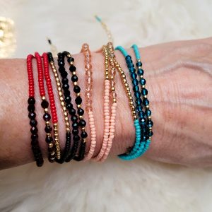 Alternative view of Bracelet perle Stella foncé