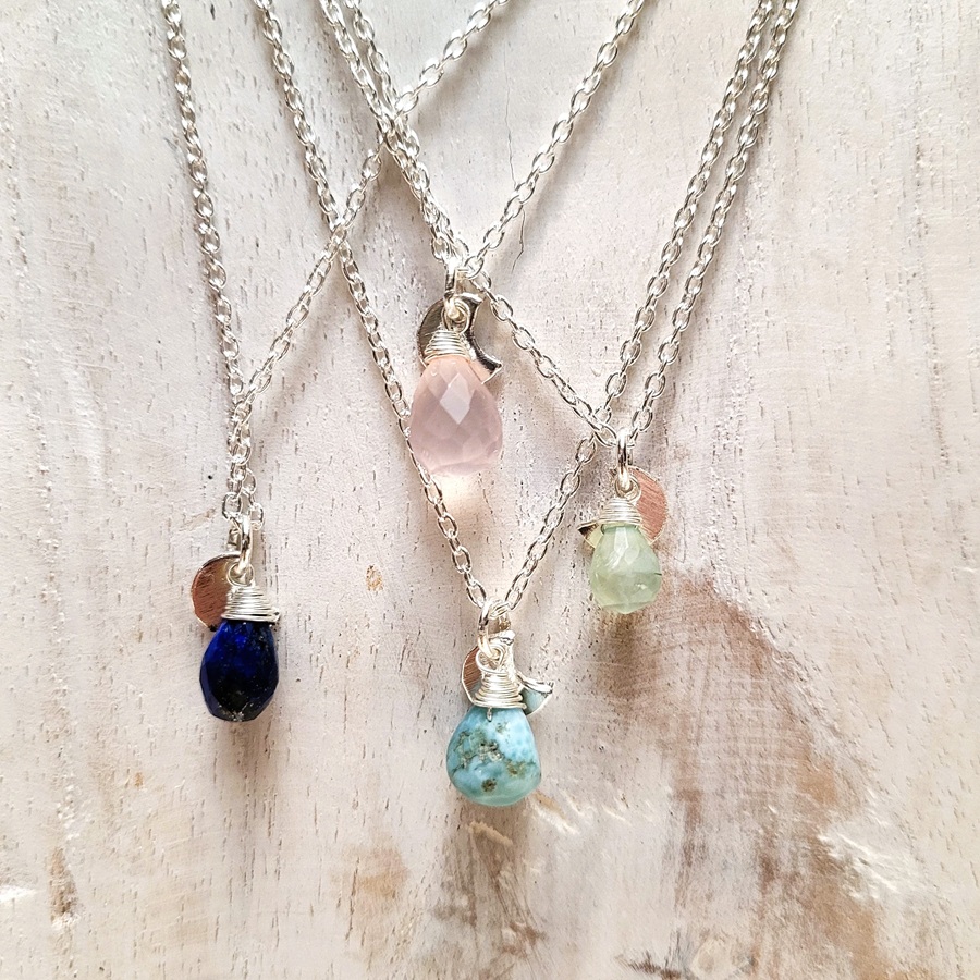 Collier pierre Maia argenté Collier pierre Maia argenté – Image 3